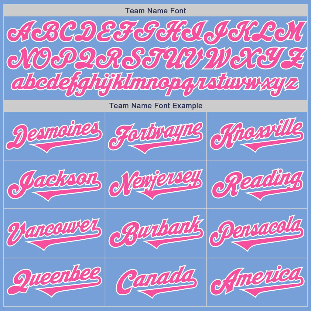 Custom Light Blue Pink-White Authentic Two Tone Baseball Jersey