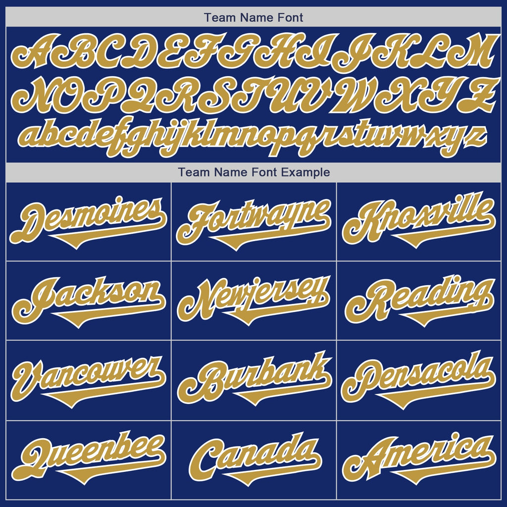 Custom Royal Old Gold-White Authentic Two Tone Baseball Jersey