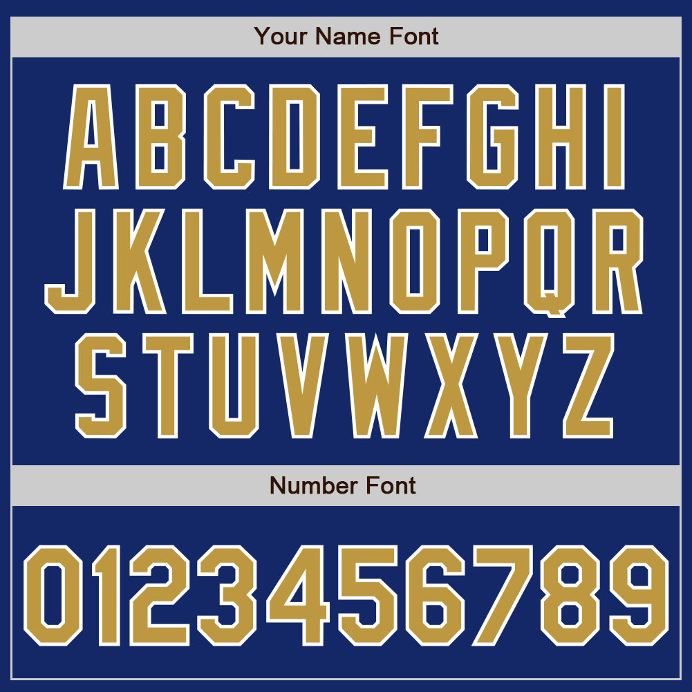 Custom Royal Old Gold-White Authentic Two Tone Baseball Jersey