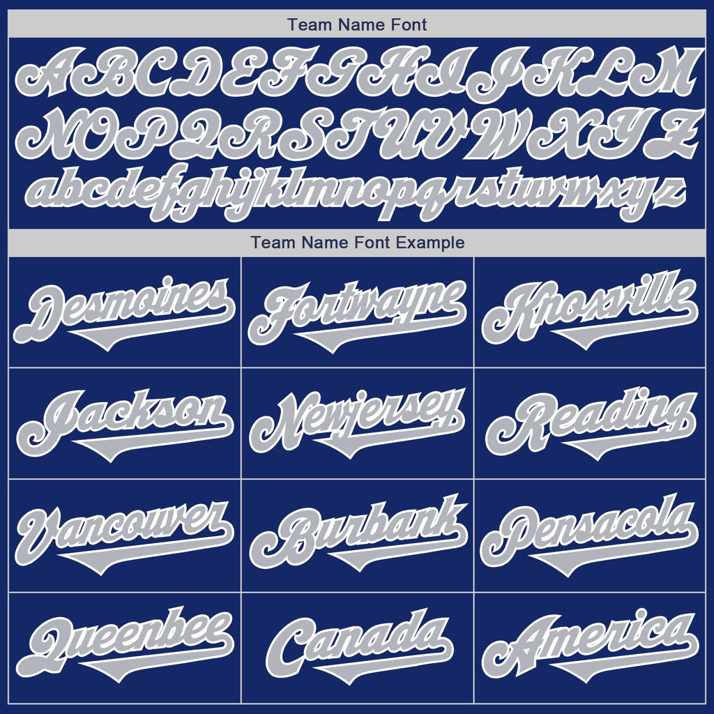 Custom Royal Gray-White Authentic Two Tone Baseball Jersey