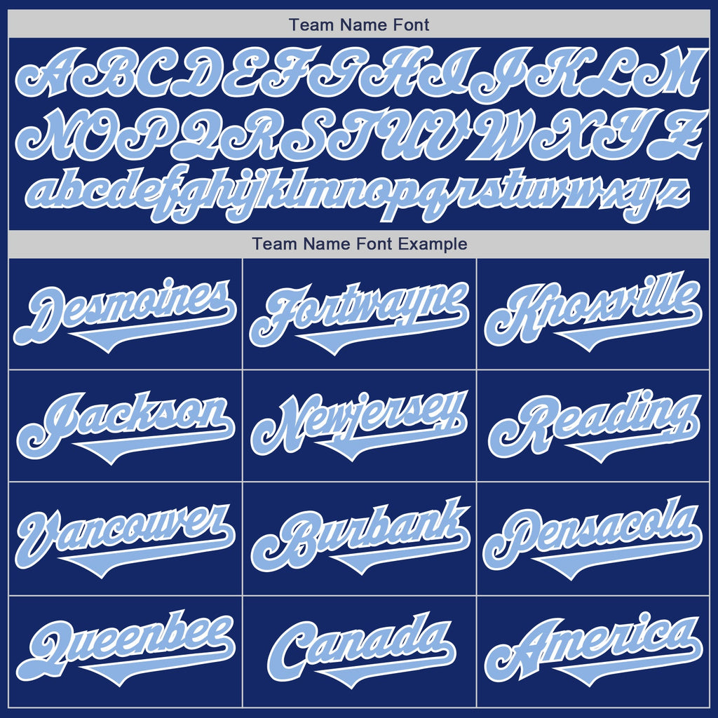 Custom Royal Light Blue-White Authentic Two Tone Baseball Jersey