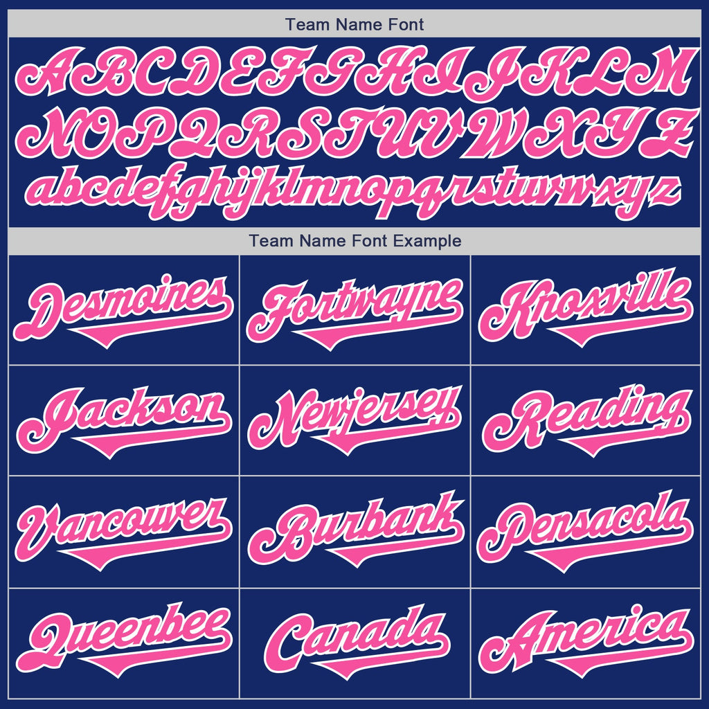 Custom Royal Pink-White Authentic Two Tone Baseball Jersey