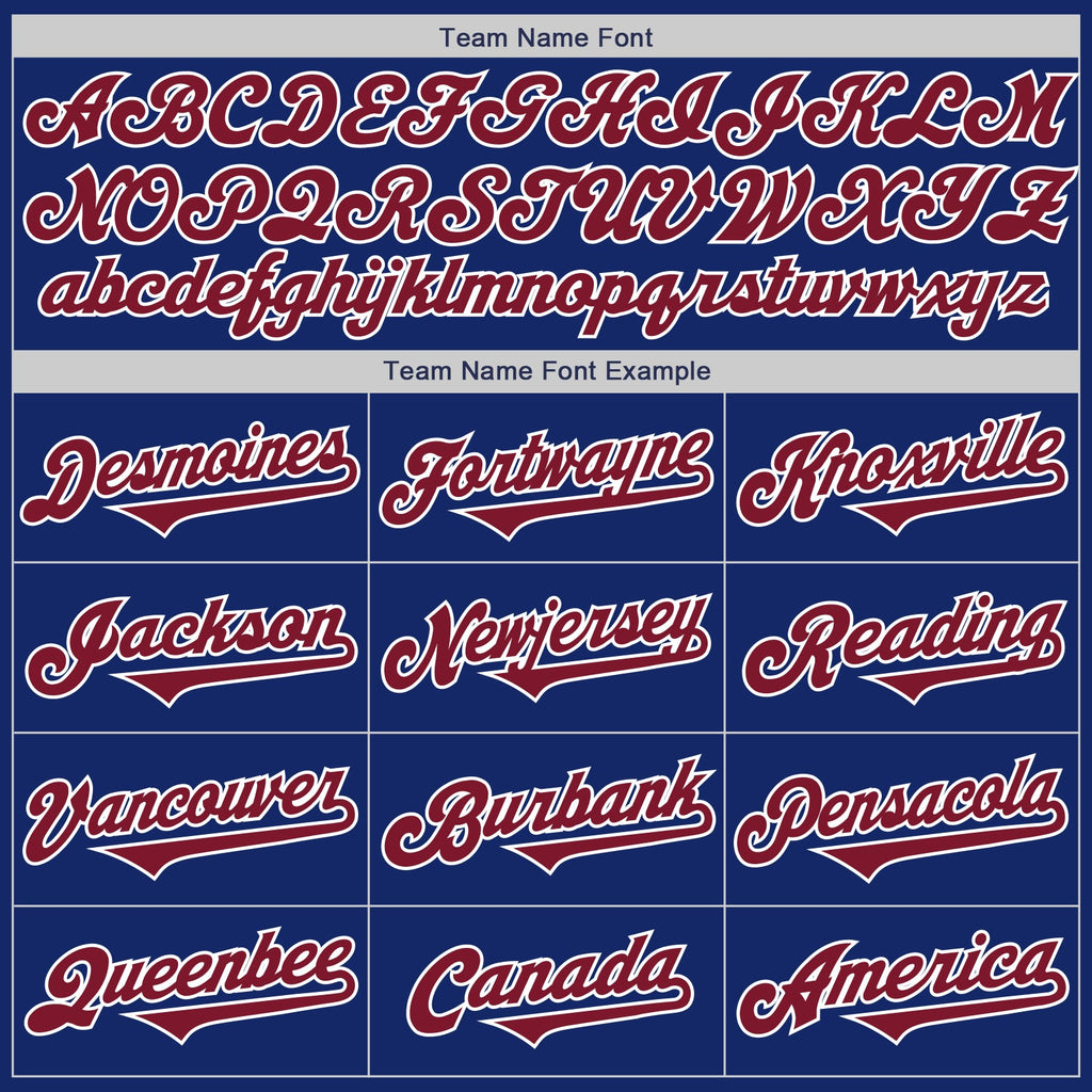 Custom Royal Crimson-White Authentic Two Tone Baseball Jersey