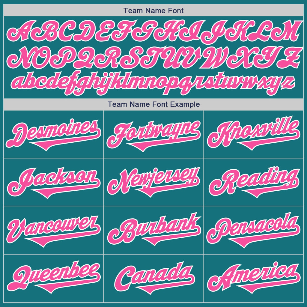 Custom Teal Pink-White Authentic Two Tone Baseball Jersey
