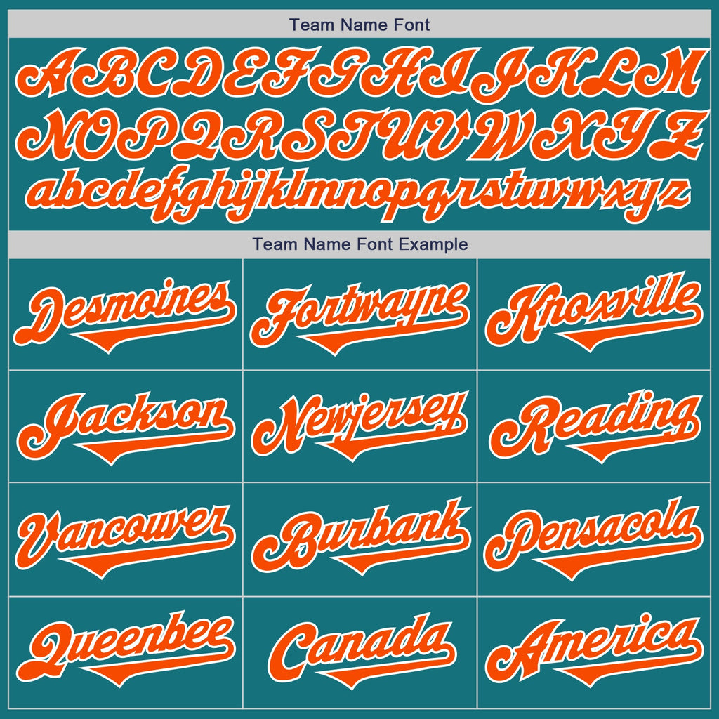 Custom Teal Orange-White Authentic Two Tone Baseball Jersey