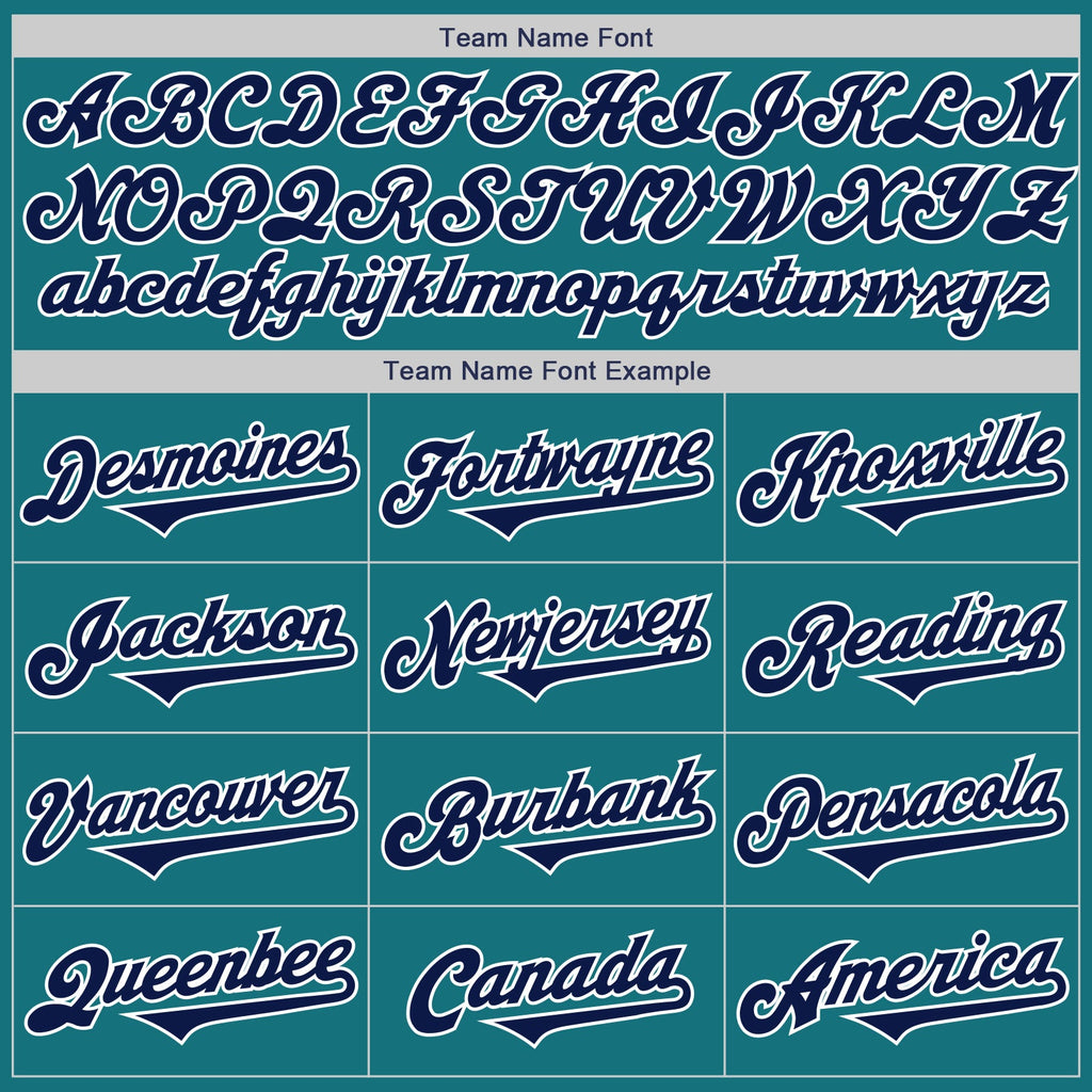 Custom Teal Navy-White Authentic Two Tone Baseball Jersey
