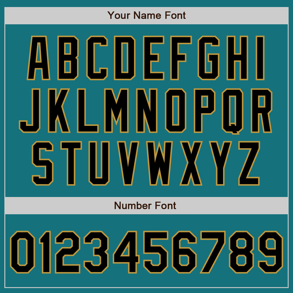 Custom Teal Black-Old Gold Authentic Two Tone Baseball Jersey