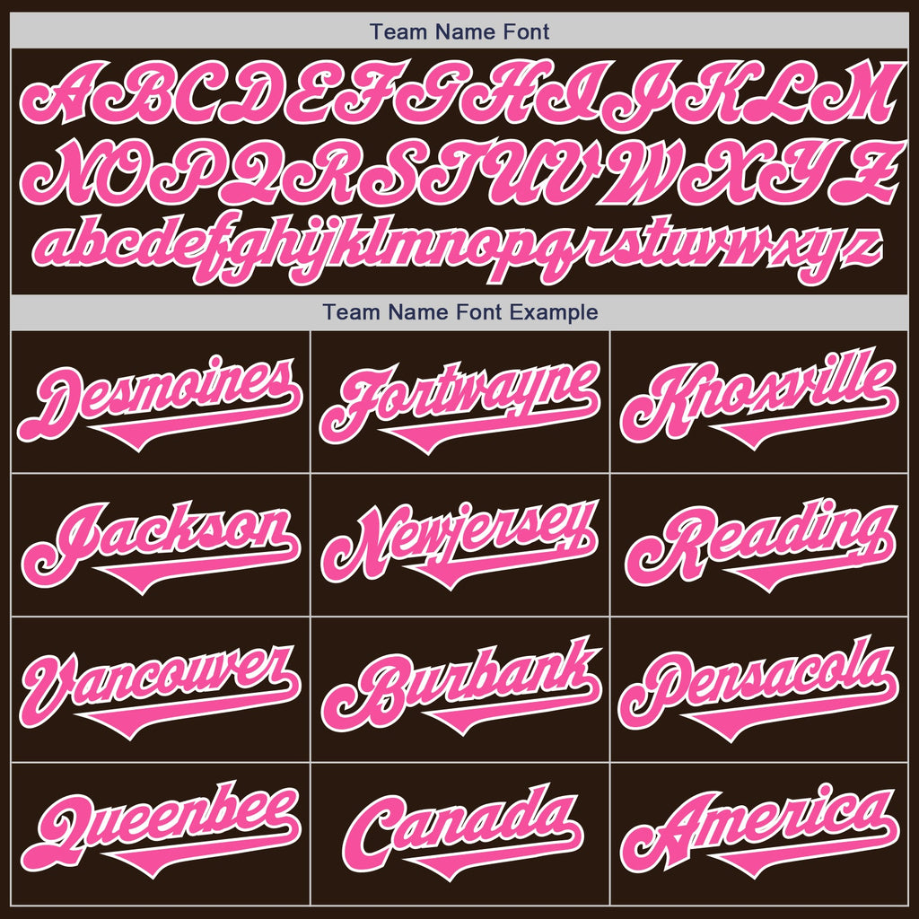 Custom Brown Pink-White Authentic Two Tone Baseball Jersey