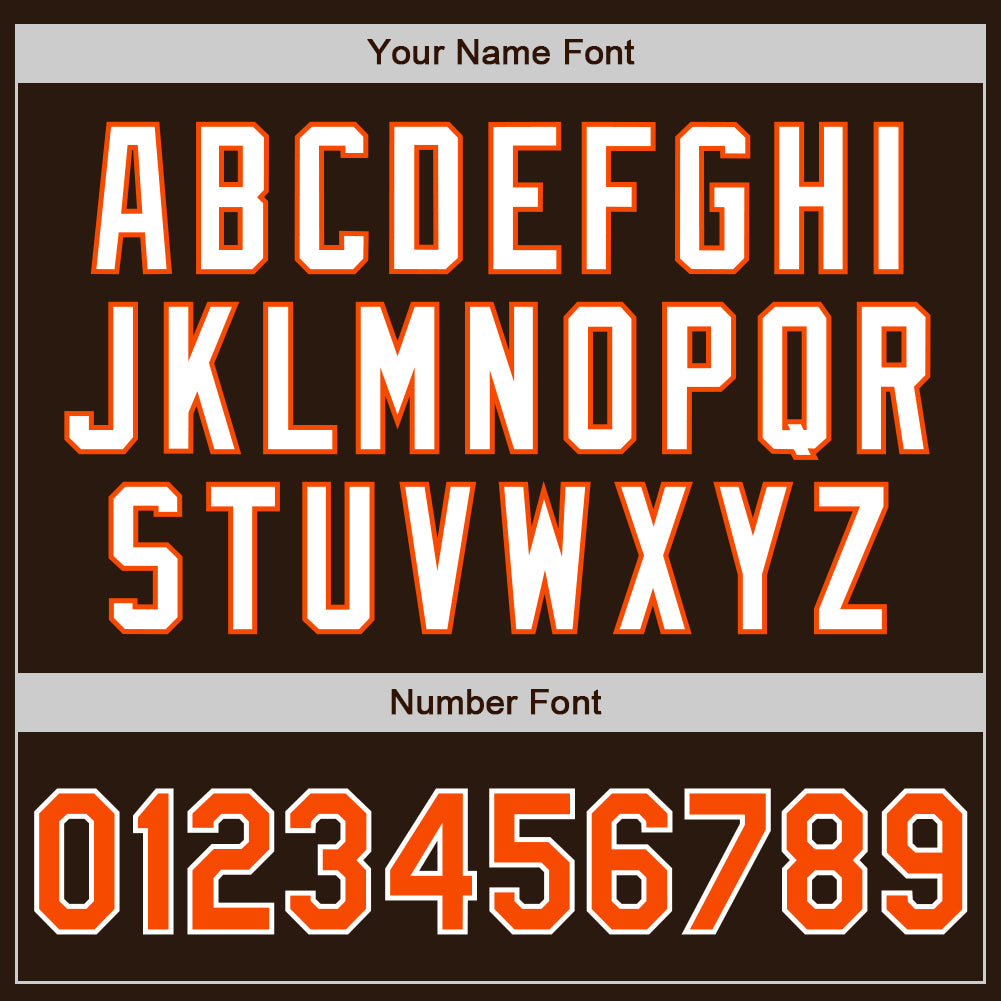 Custom Brown Orange-White Authentic Two Tone Baseball Jersey