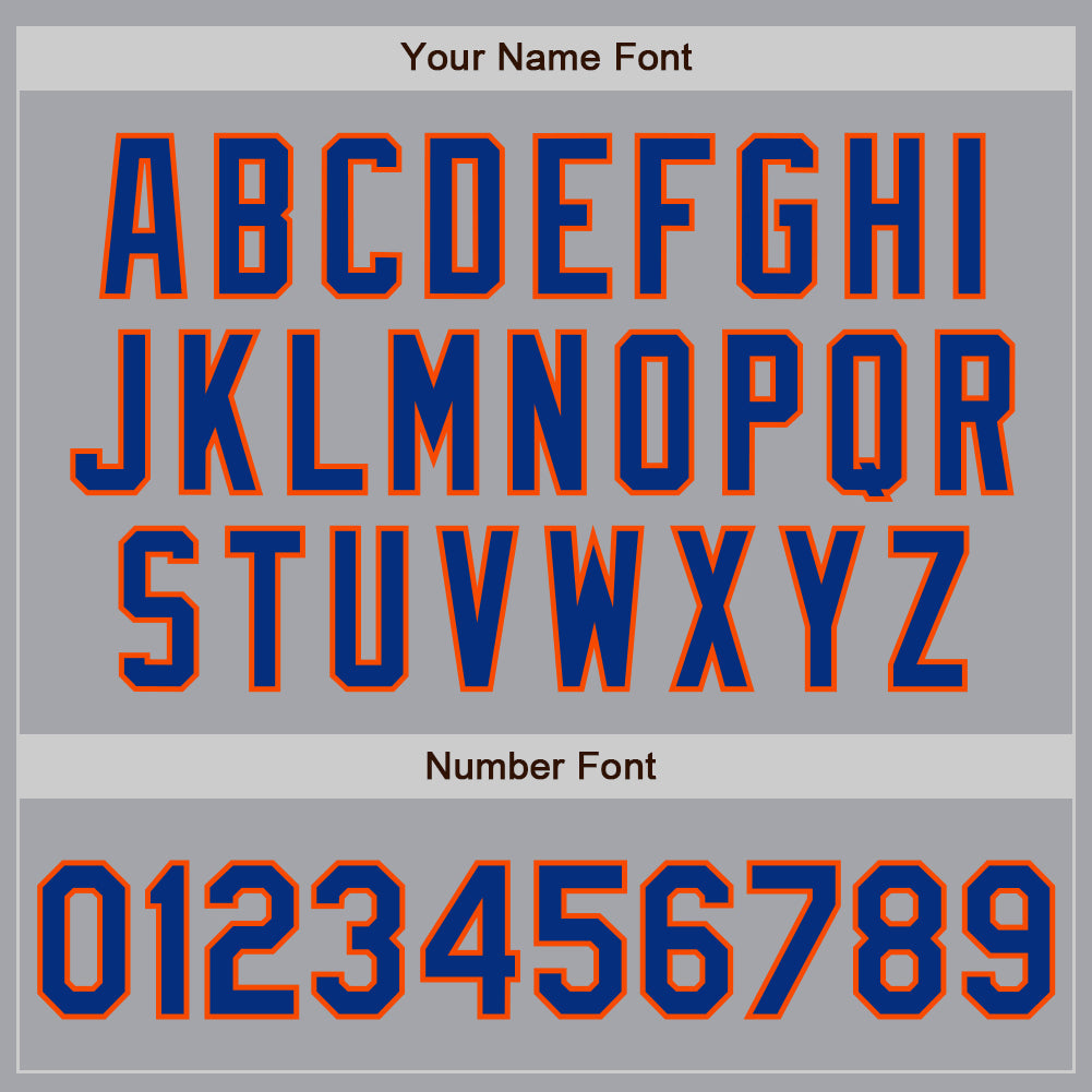 Custom Gray Royal-Orange Authentic Two Tone Baseball Jersey