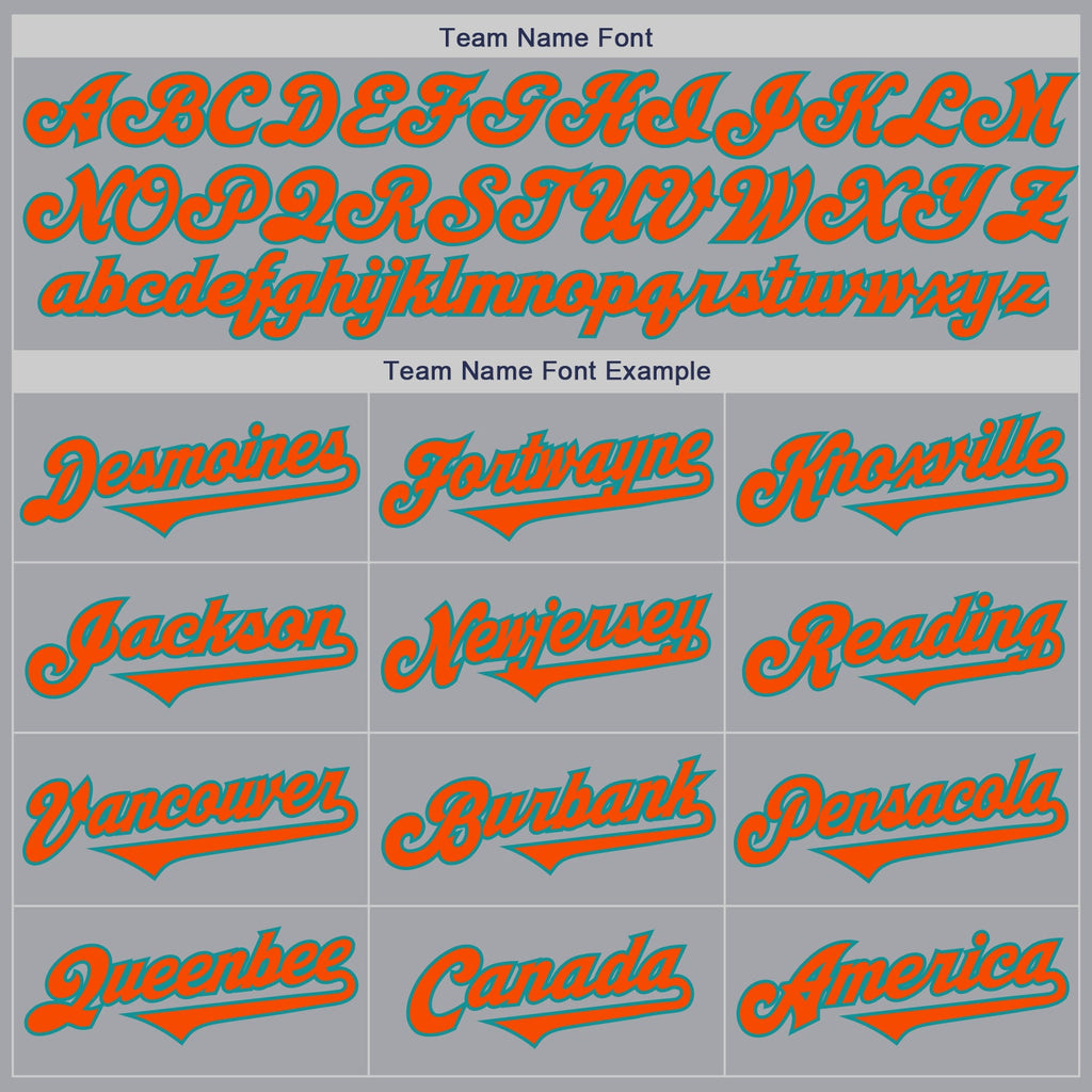 Custom Gray Orange-Teal Authentic Two Tone Baseball Jersey