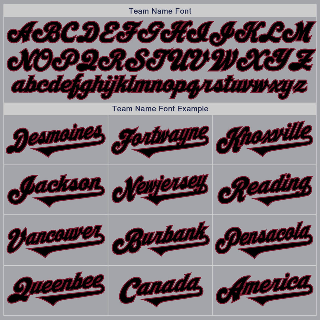 Custom Gray Black-Crimson Authentic Two Tone Baseball Jersey