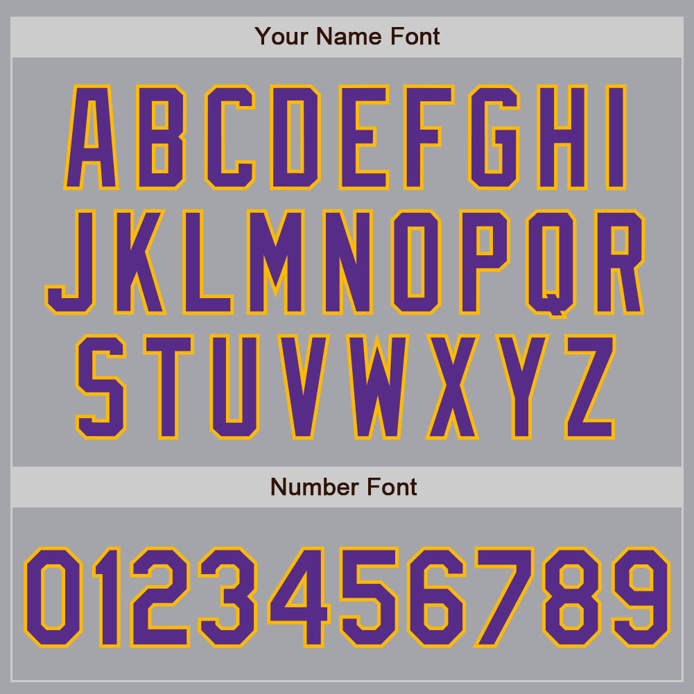 Custom Gray Purple-Gold Authentic Two Tone Baseball Jersey