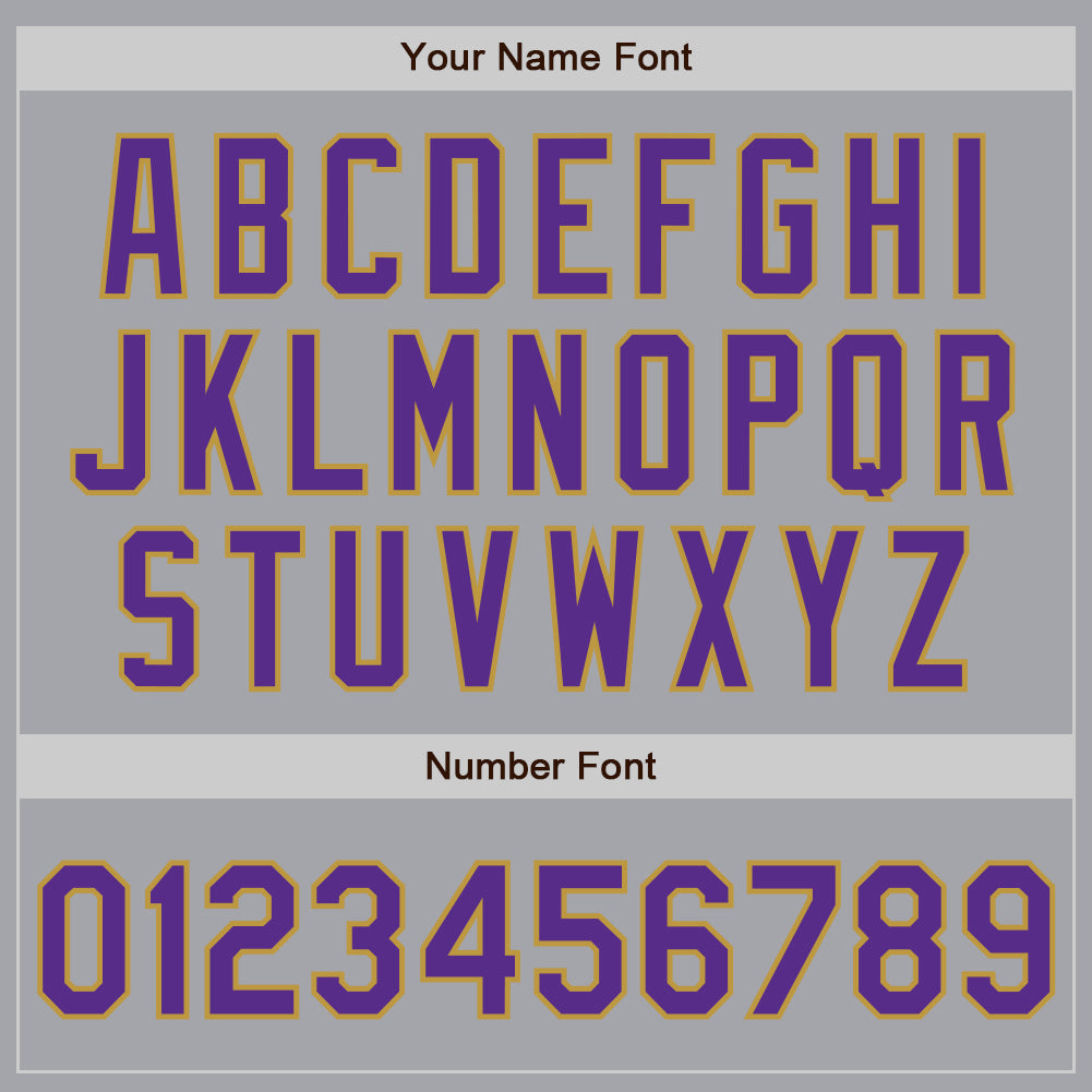 Custom Gray Purple-Old Gold Authentic Two Tone Baseball Jersey