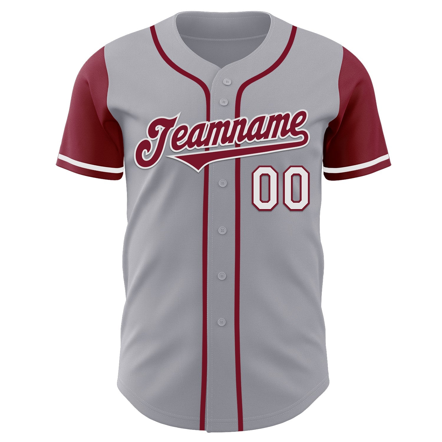 Custom Gray Crimson-White Authentic Two Tone Baseball Jersey