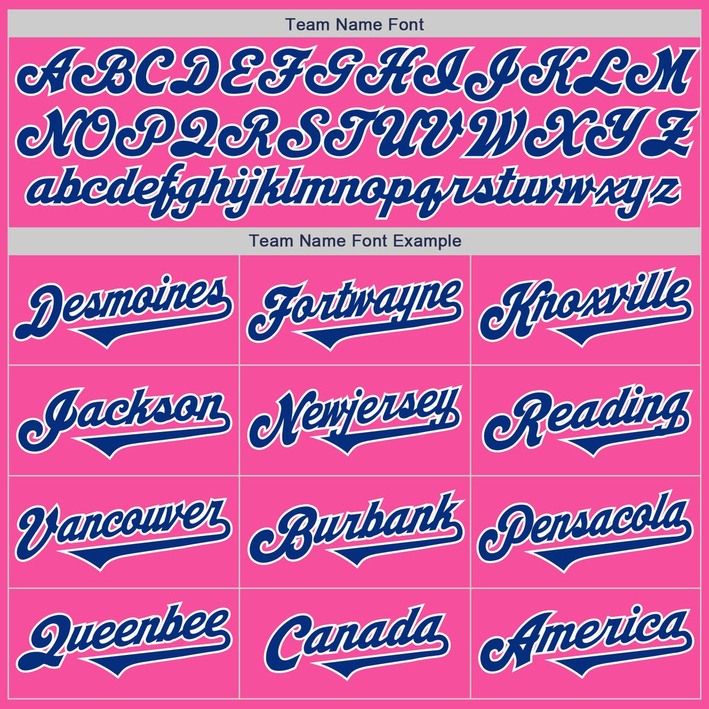 Custom Pink Royal-White Authentic Two Tone Baseball Jersey