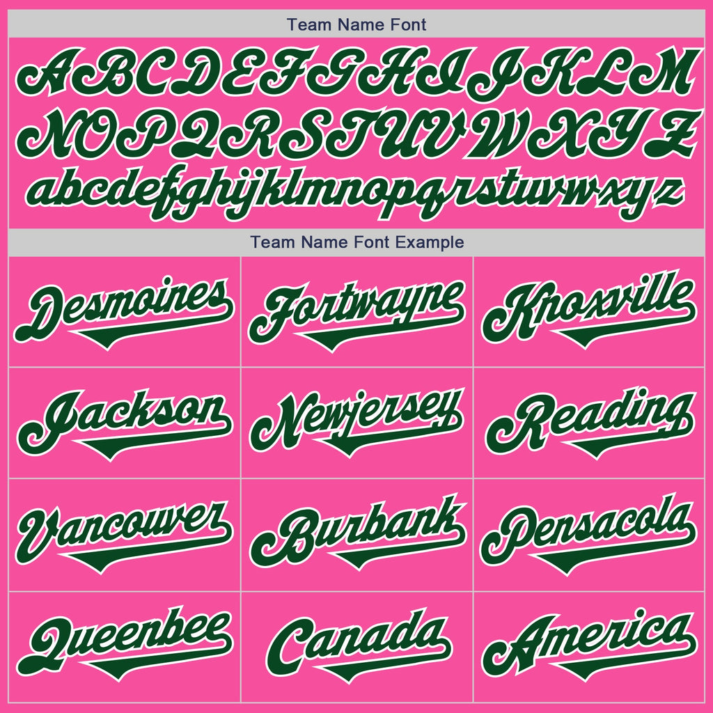 Custom Pink Green-White Authentic Two Tone Baseball Jersey