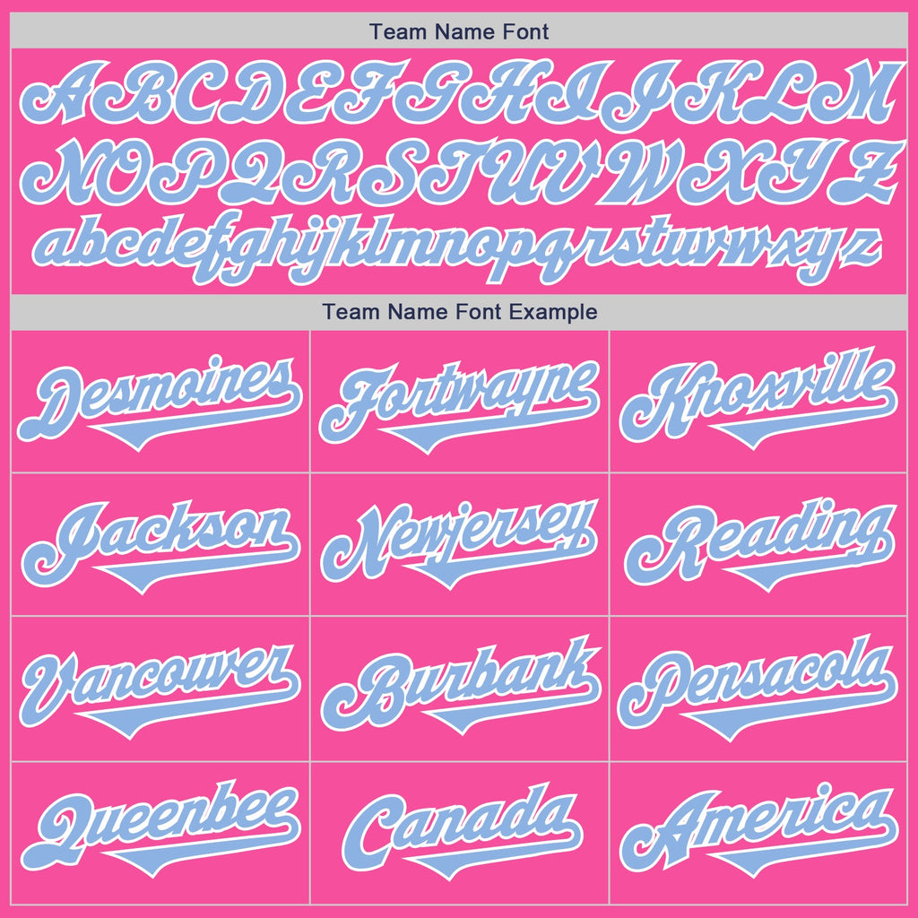 Custom Pink Light Blue-White Authentic Two Tone Baseball Jersey