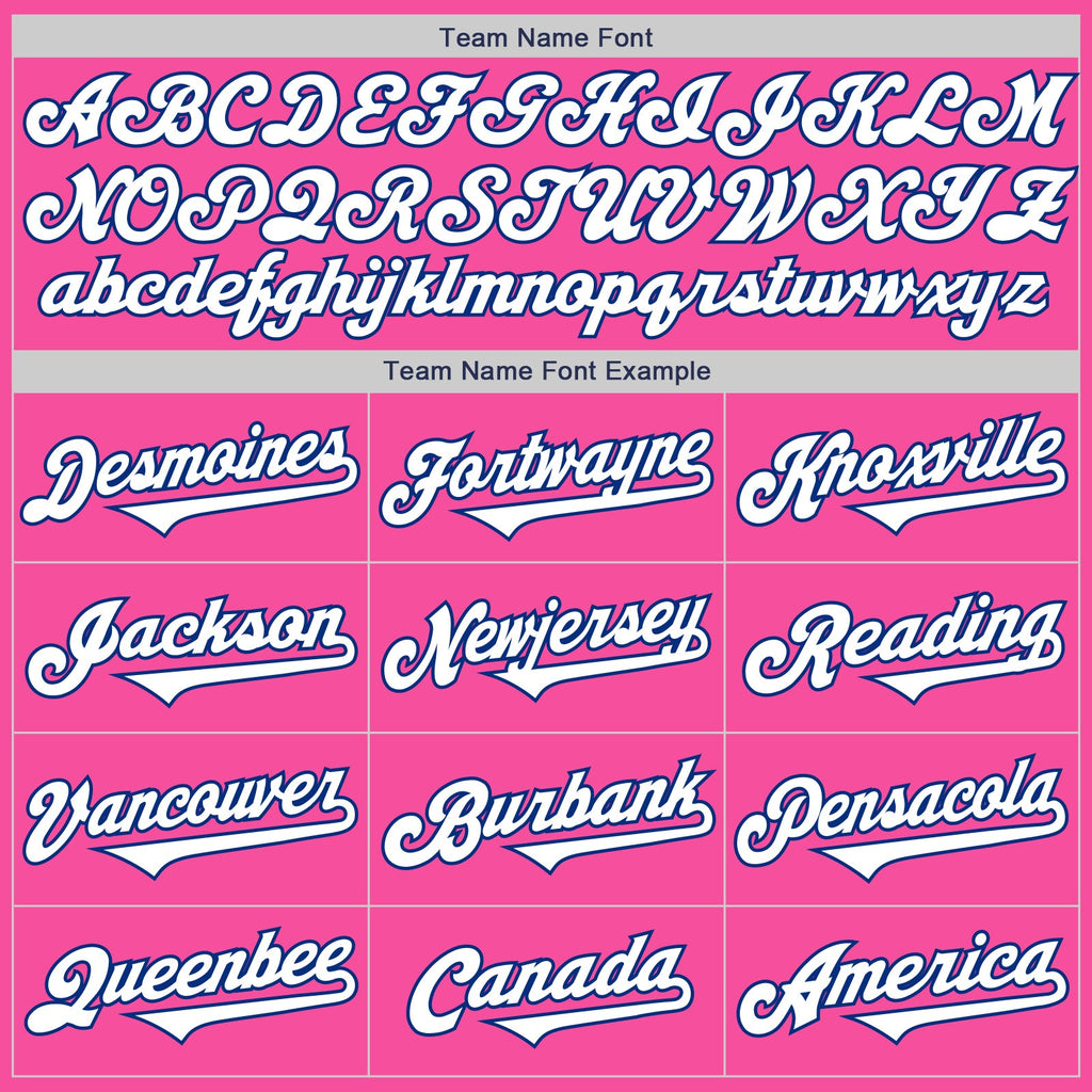 Custom Pink White-Royal Authentic Two Tone Baseball Jersey