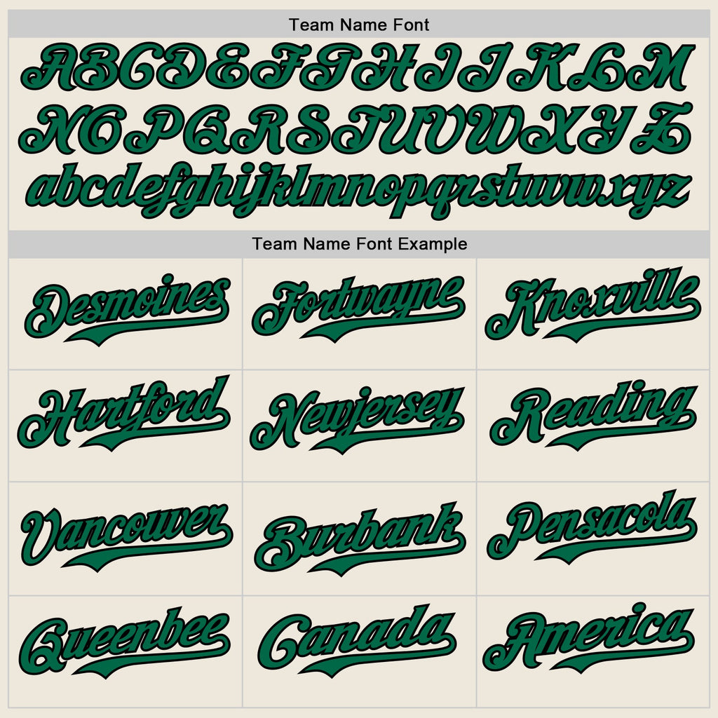 Custom Cream Black Pinstripe Kelly Green Authentic Two Tone Baseball Jersey