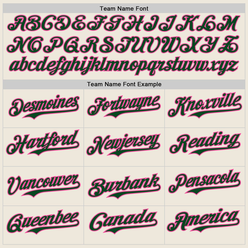 Custom Cream Green Pinstripe Pink Authentic Two Tone Baseball Jersey