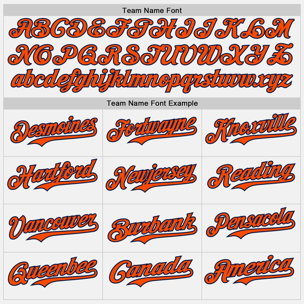 Custom White Orange Pinstripe Navy Authentic Two Tone Baseball Jersey