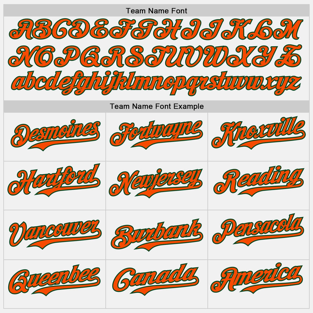 Custom White Orange Pinstripe Green Authentic Two Tone Baseball Jersey