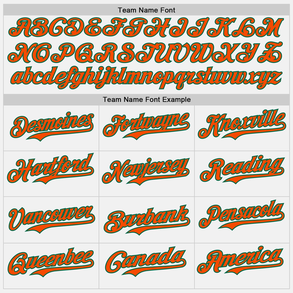 Custom White Orange Pinstripe Kelly Green Authentic Two Tone Baseball Jersey