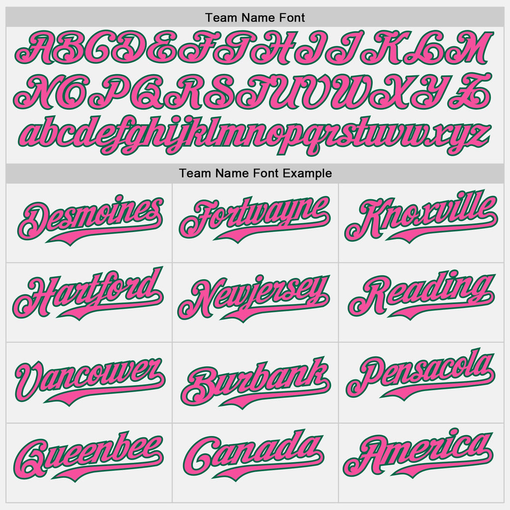 Custom White Pink Pinstripe Kelly Green Authentic Two Tone Baseball Jersey