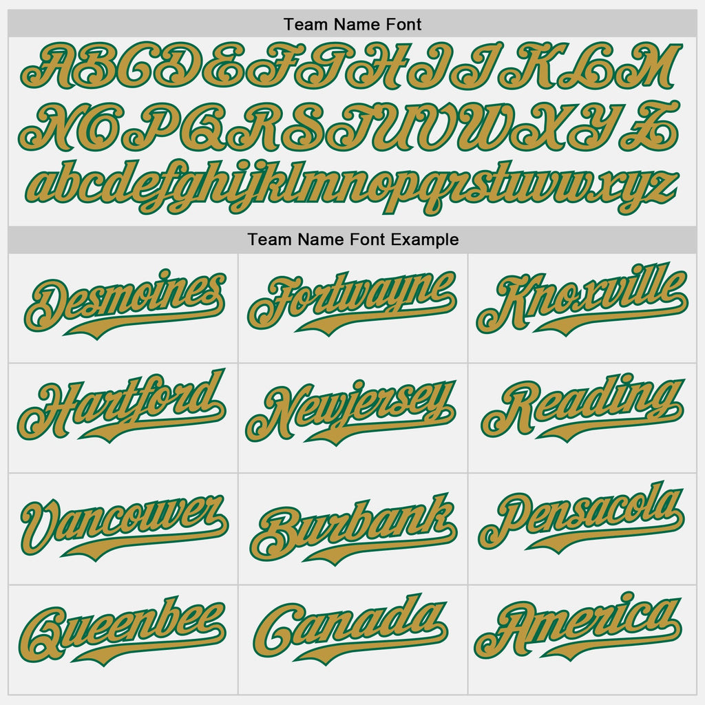 Custom White Old Gold Pinstripe Kelly Green Authentic Two Tone Baseball Jersey