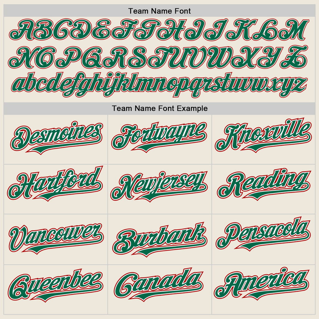 Custom Cream Kelly Green Pinstripe White-Red Authentic Two Tone Baseball Jersey