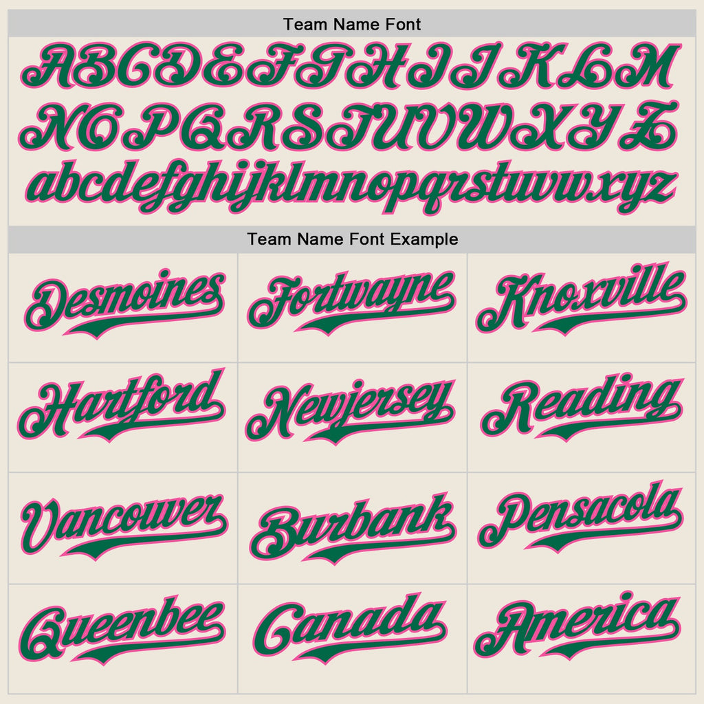 Custom Cream Kelly Green Pinstripe Pink Authentic Two Tone Baseball Jersey