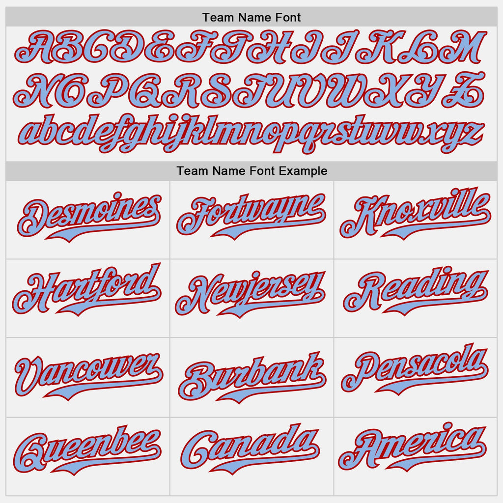 Custom White Light Blue Pinstripe Red Authentic Two Tone Baseball Jersey
