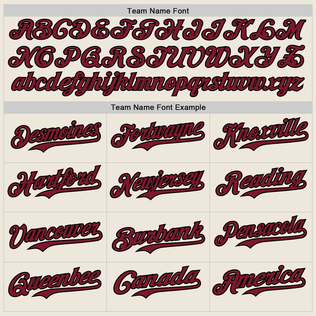 Custom Cream Crimson Pinstripe Black Authentic Two Tone Baseball Jersey
