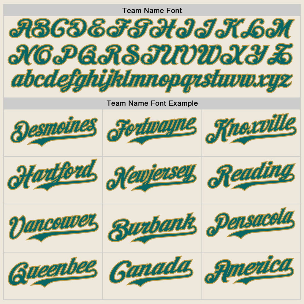 Custom Cream Teal Pinstripe Old Gold Authentic Two Tone Baseball Jersey