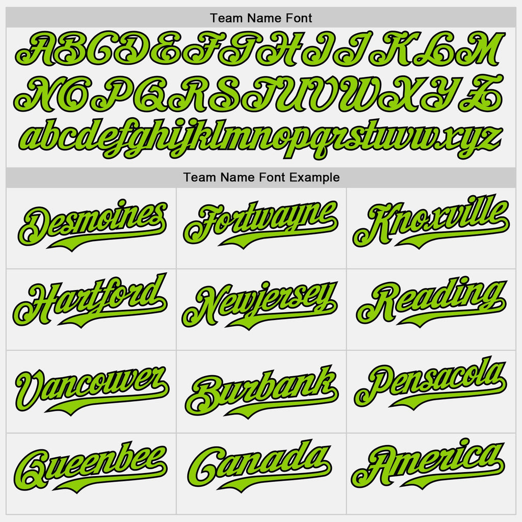 Custom White Neon Green Pinstripe Black Authentic Two Tone Baseball Jersey