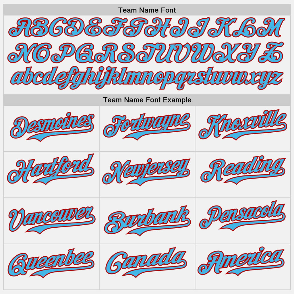 Custom White Sky Blue Pinstripe Red Authentic Two Tone Baseball Jersey