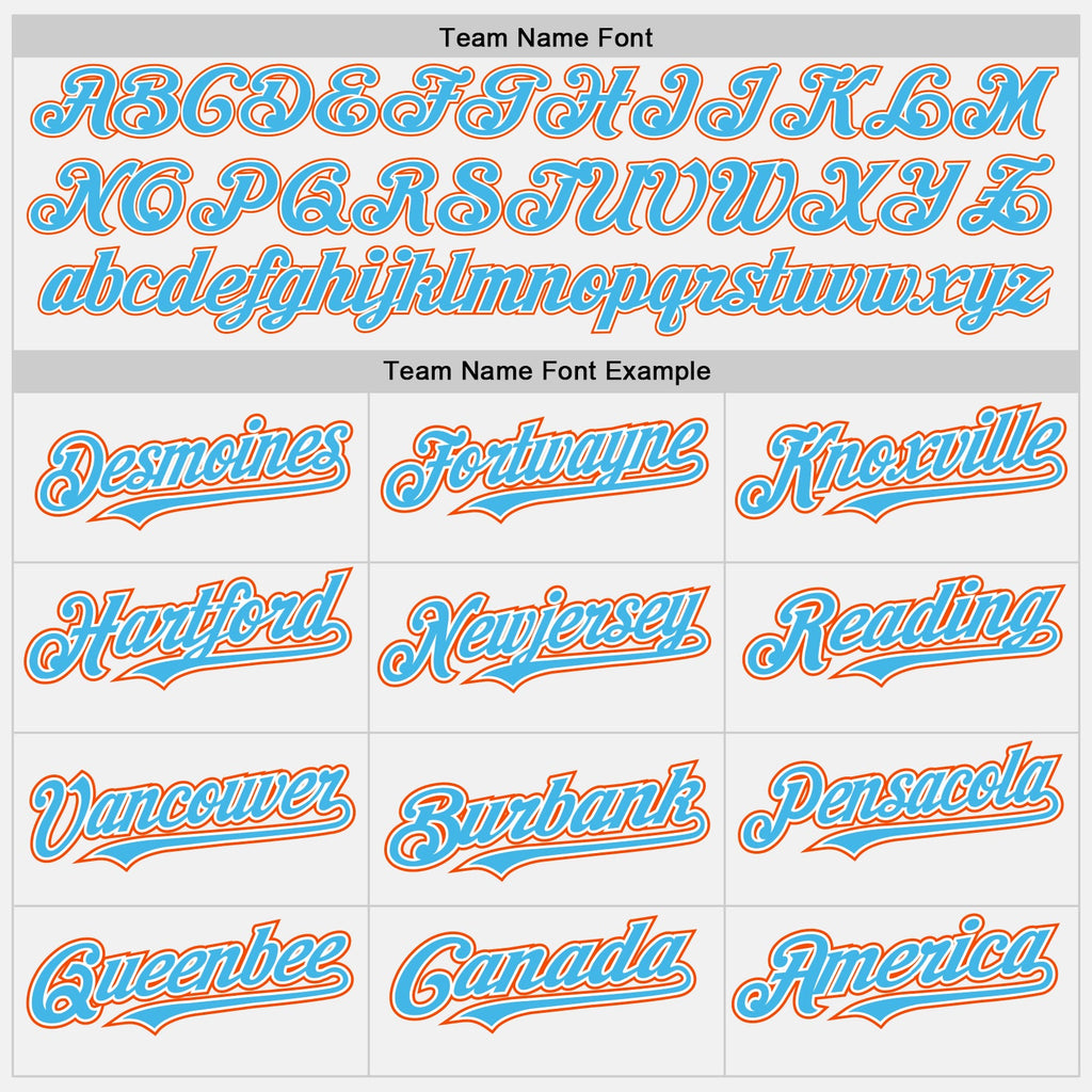 Custom White Sky Blue Pinstripe Orange Authentic Two Tone Baseball Jersey