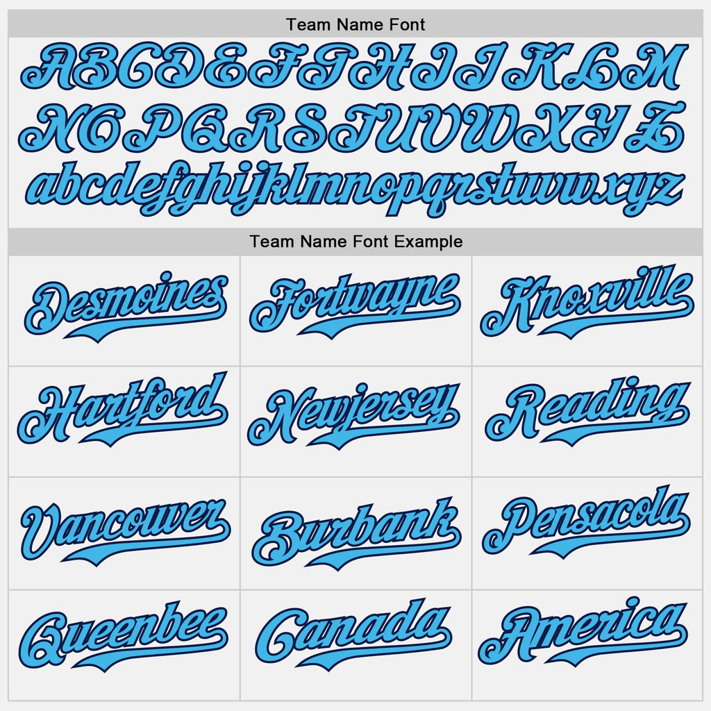 Custom White Sky Blue Pinstripe Navy Authentic Two Tone Baseball Jersey