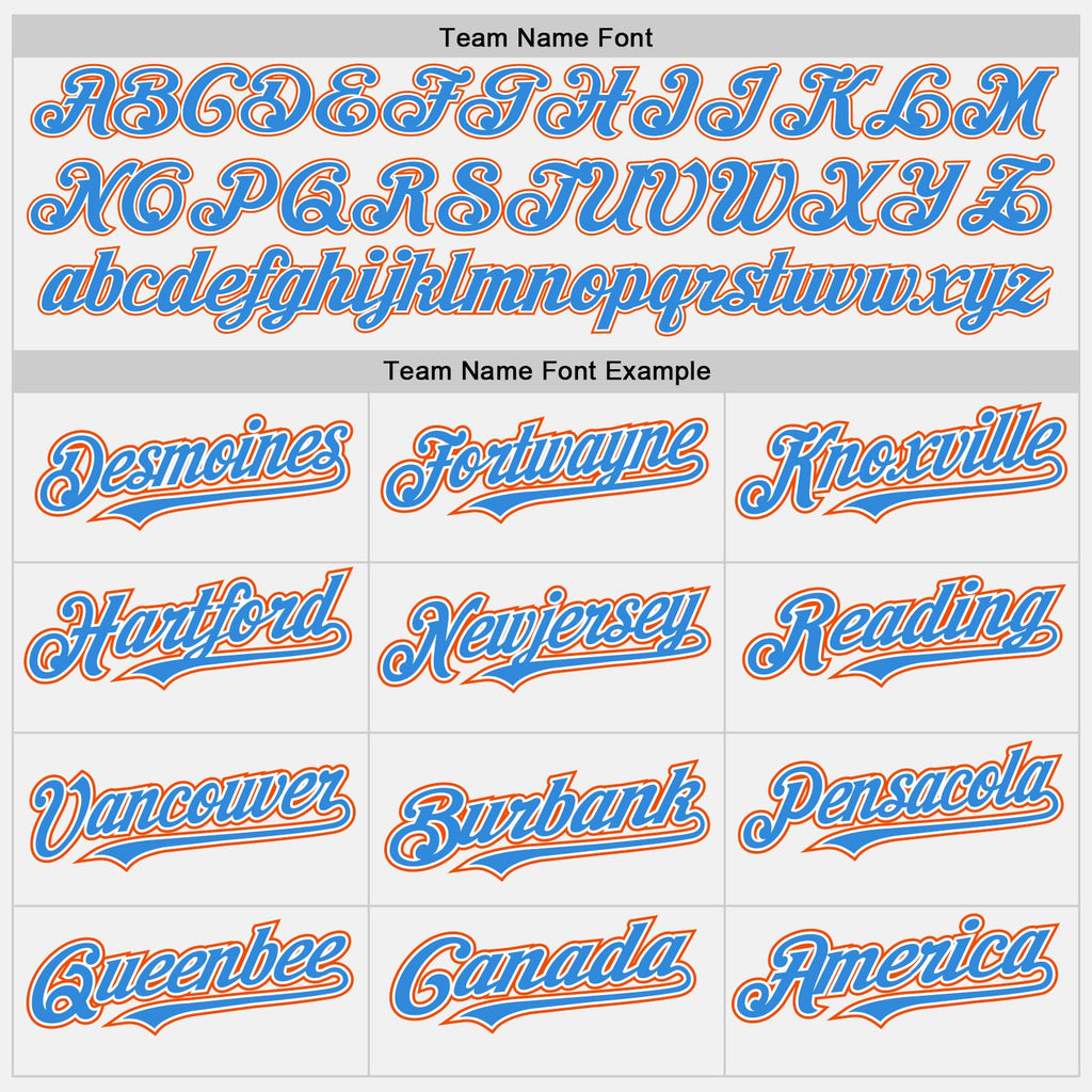 Custom White Electric Blue Pinstripe Orange Authentic Two Tone Baseball Jersey