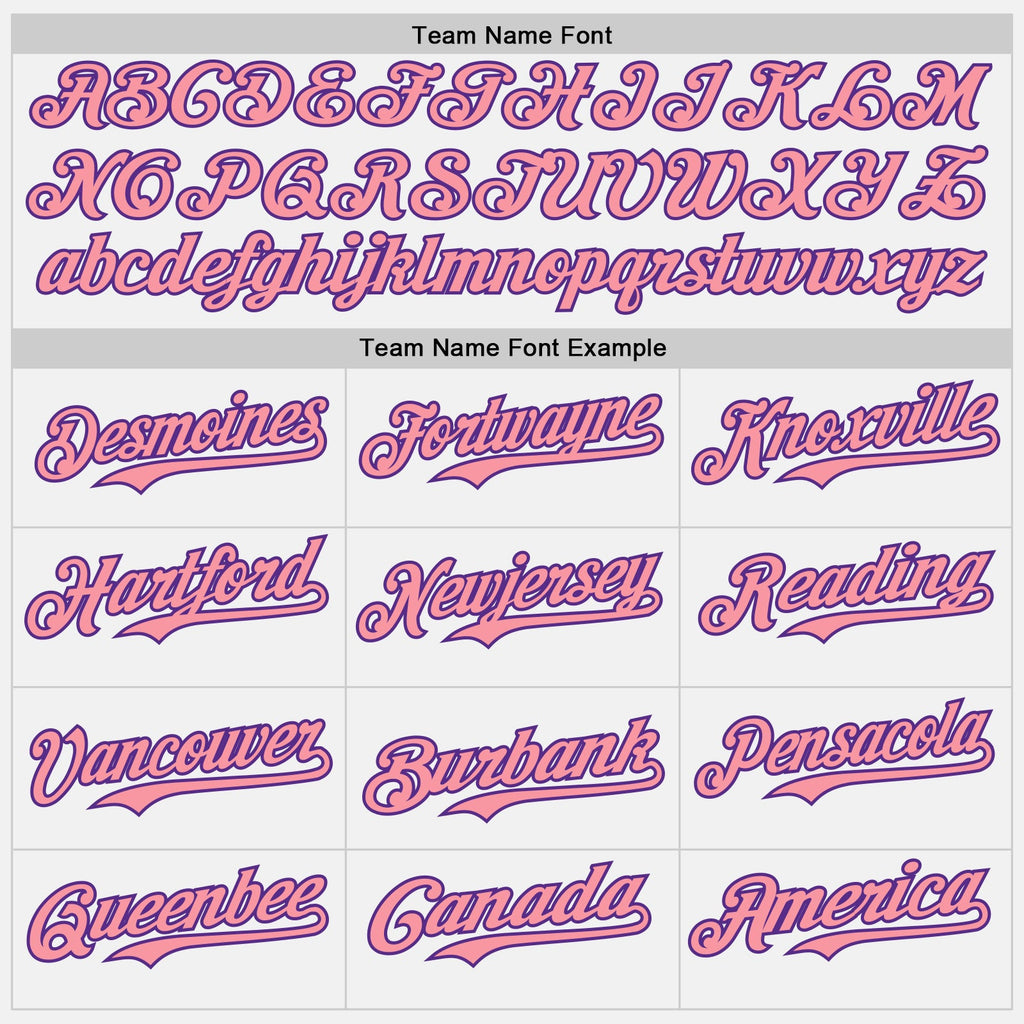 Custom White Medium Pink Pinstripe Purple Authentic Two Tone Baseball Jersey