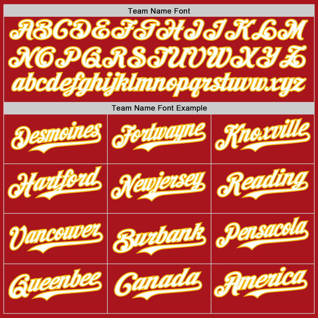 Custom Red Gold Pinstripe White Authentic Two Tone Baseball Jersey