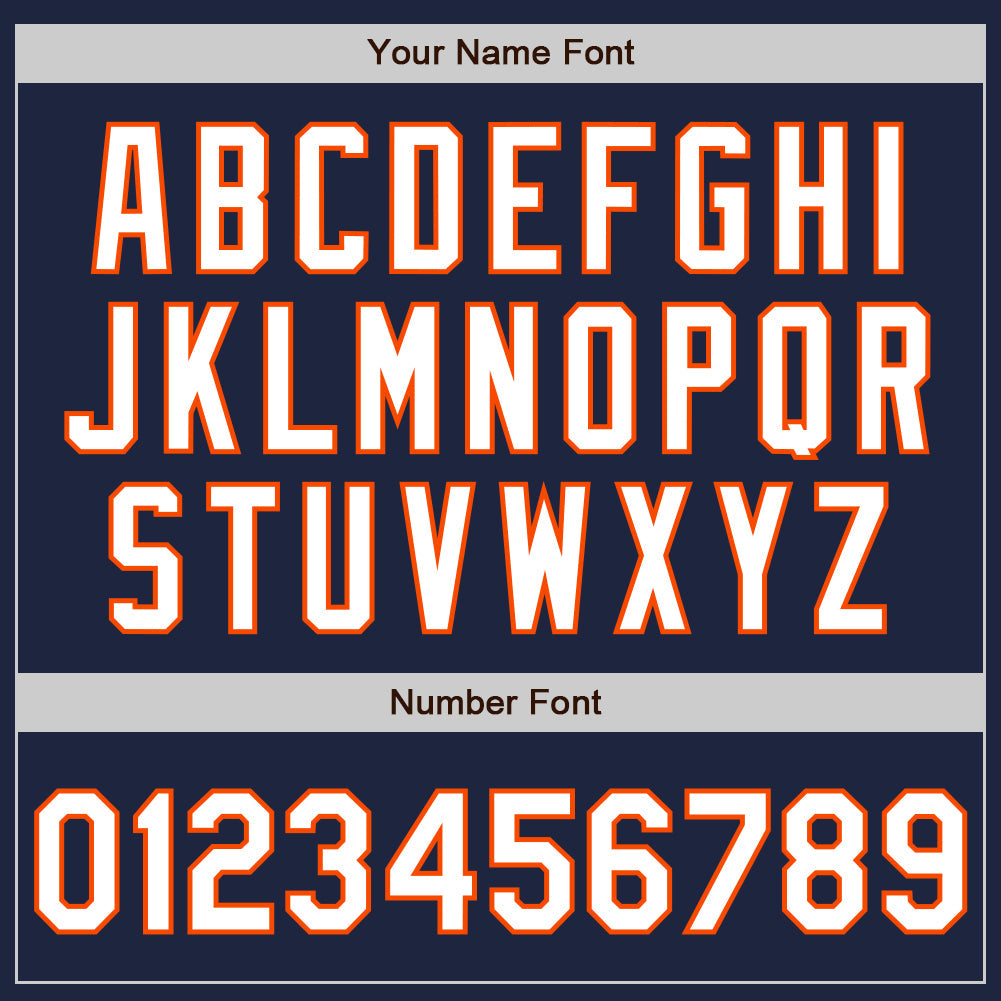 Custom Navy Orange Pinstripe White Authentic Two Tone Baseball Jersey