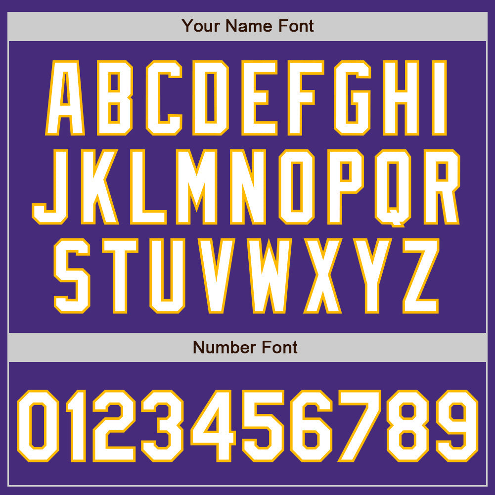 Custom Purple Gold Pinstripe White Authentic Two Tone Baseball Jersey