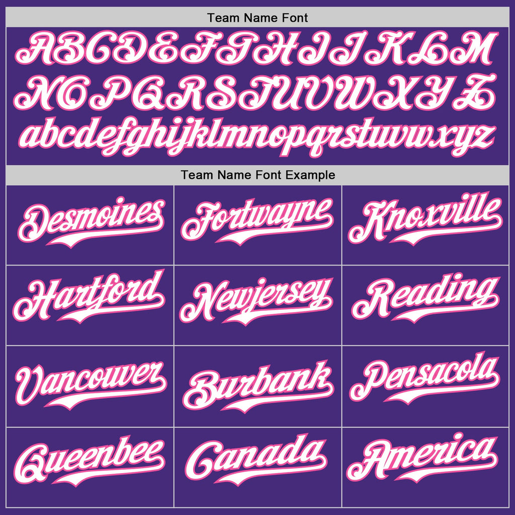 Custom Purple Pink Pinstripe White Authentic Two Tone Baseball Jersey