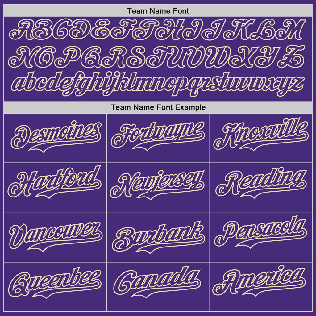 Custom Purple Cream Pinstripe Cream Authentic Two Tone Baseball Jersey