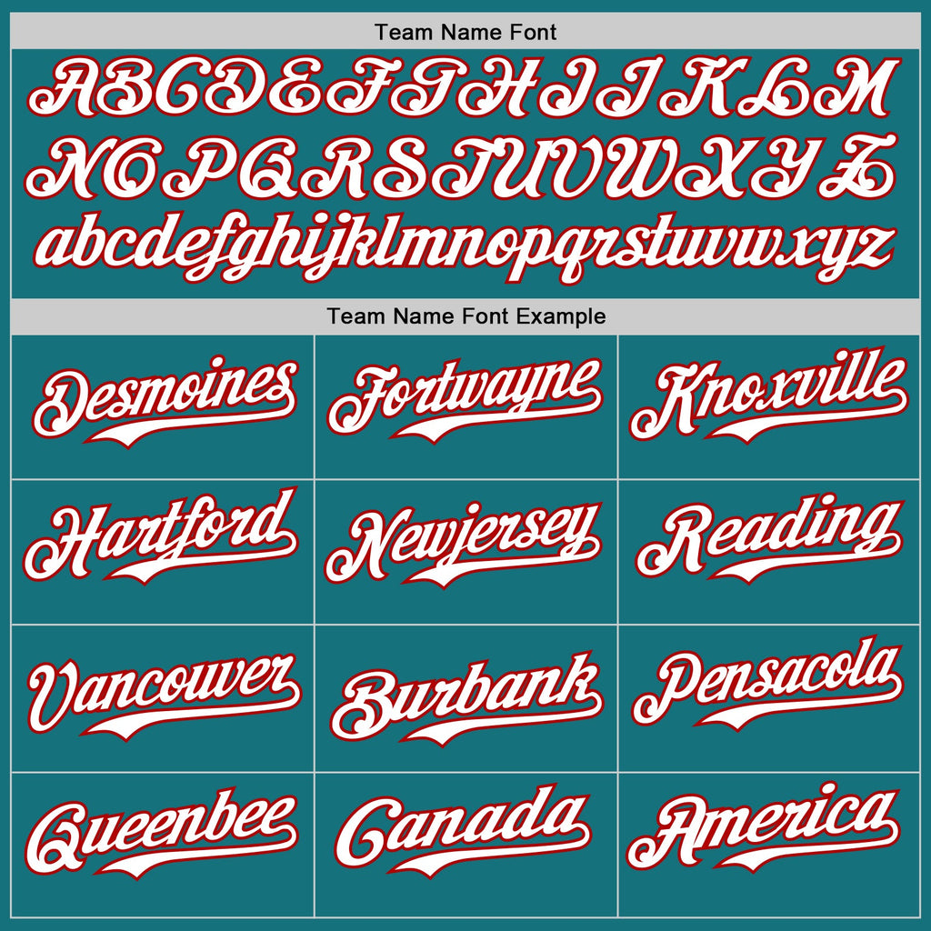 Custom Teal Red Pinstripe White Authentic Two Tone Baseball Jersey