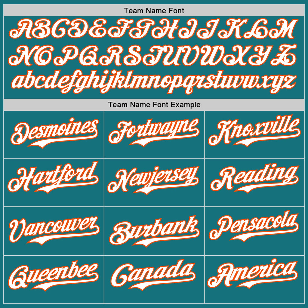 Custom Teal Orange Pinstripe White Authentic Two Tone Baseball Jersey