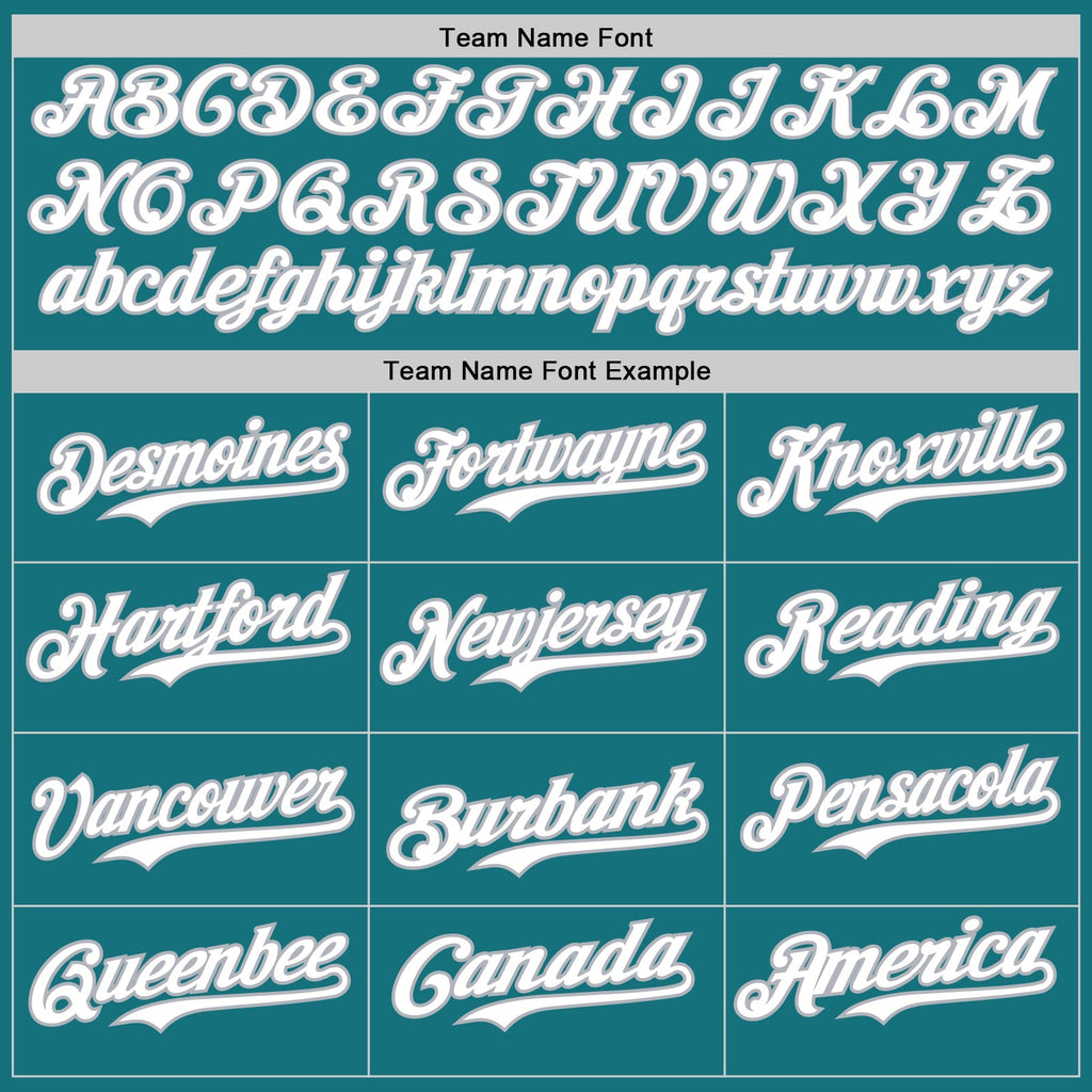Custom Teal Gray Pinstripe White Authentic Two Tone Baseball Jersey