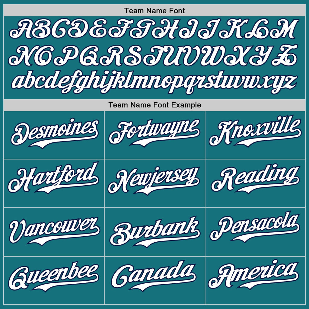 Custom Teal Navy Pinstripe White Authentic Two Tone Baseball Jersey